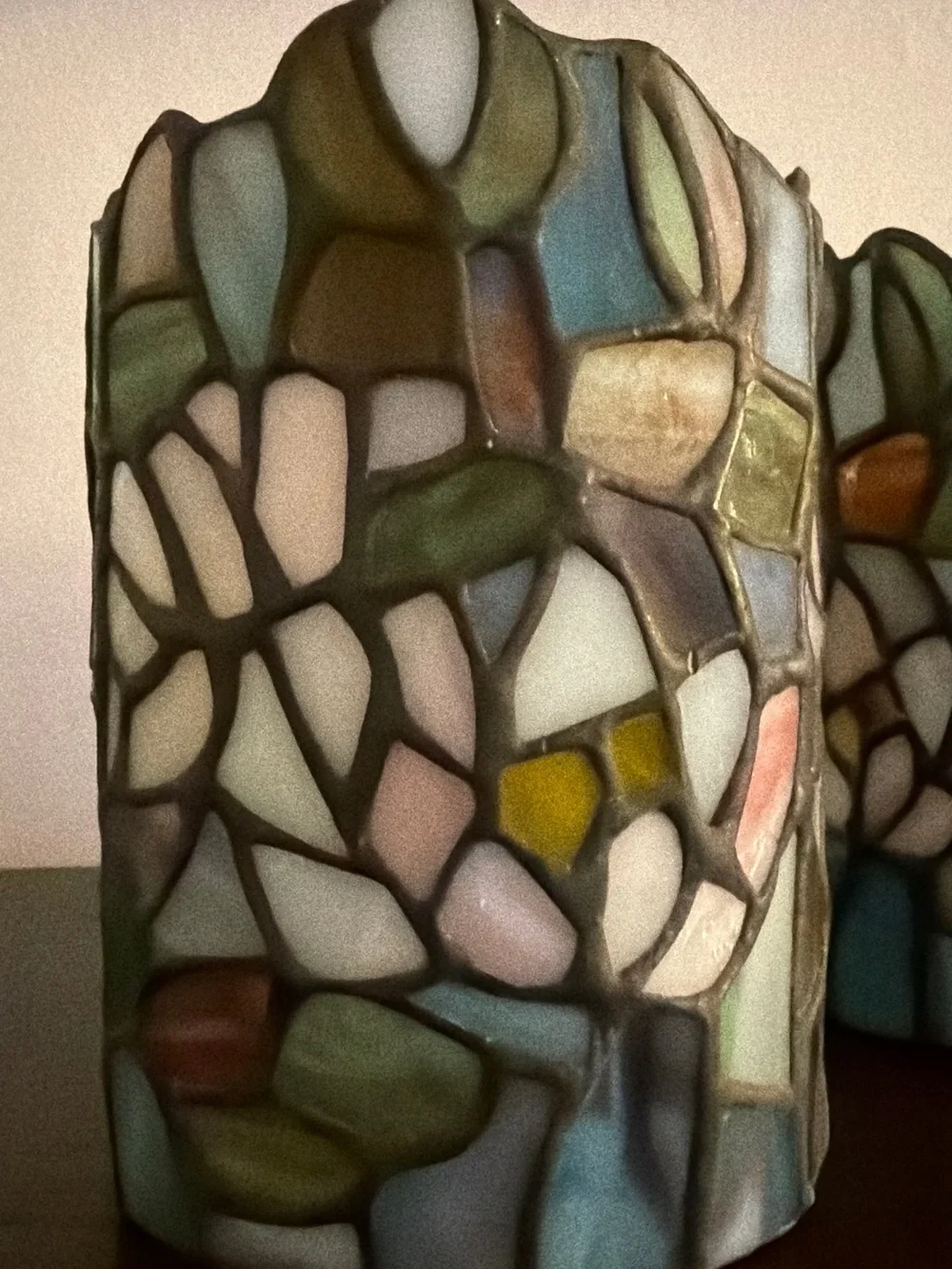 Tiffany Glass Votive Candle Holders - Multicolor